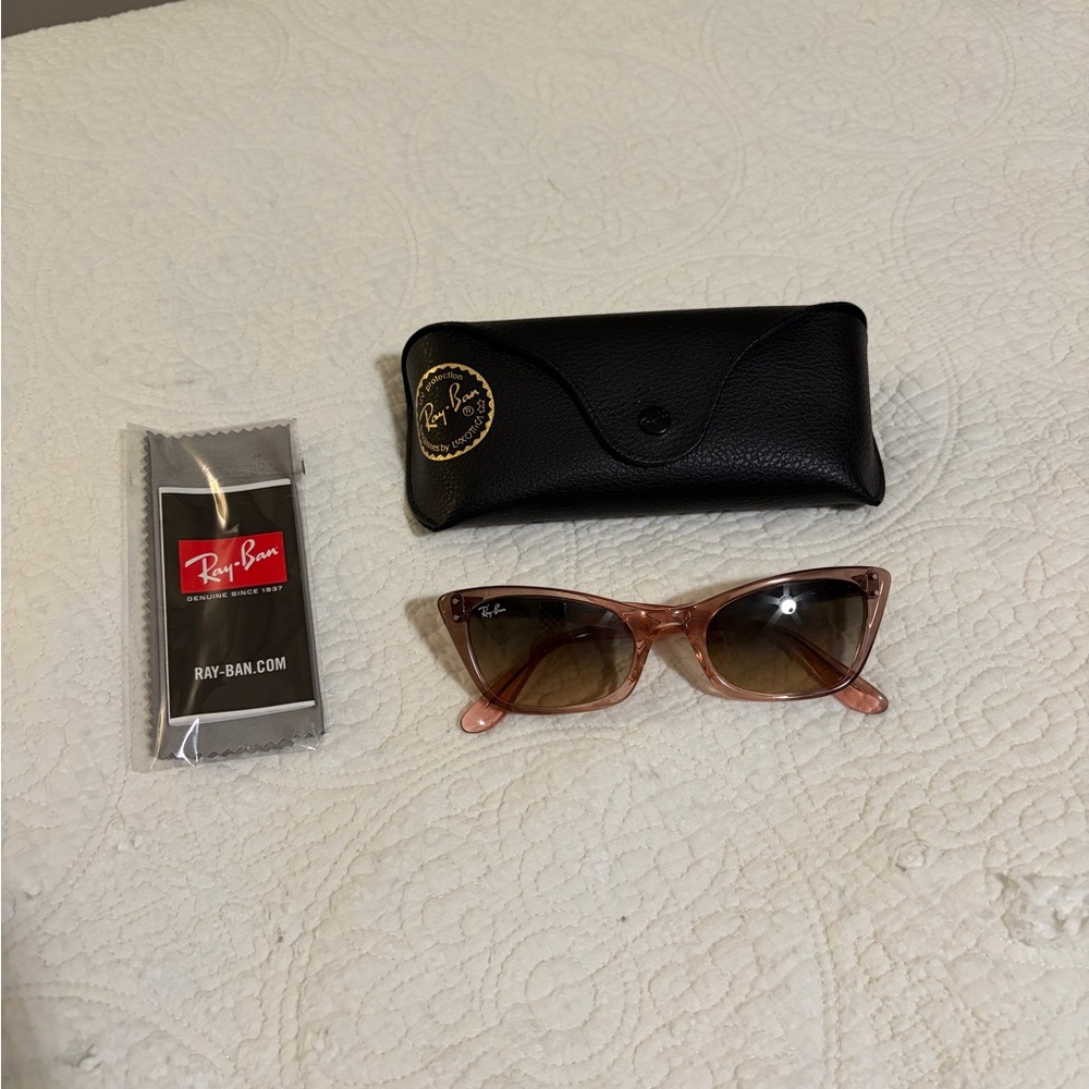 Ray-Ban Lady Burbank Transparent Pink Frames w Brown Vintage Lenses